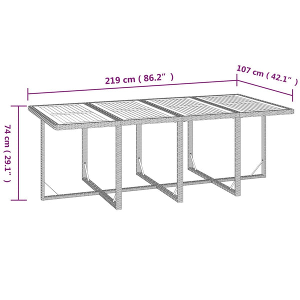 vidaXL 9-piece Garden Dining Set with Cushions Poly Rattan Grey