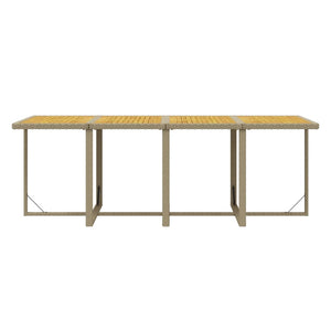 vidaXL 9-piece Garden Dining Set with Cushions Poly Rattan Beige