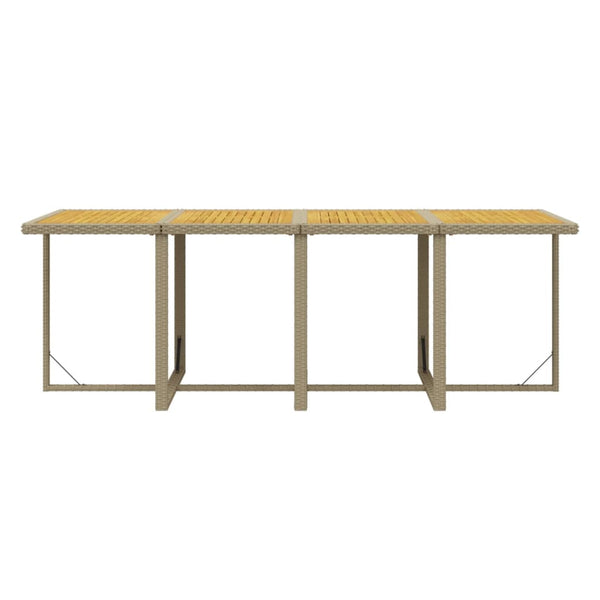 vidaXL 13-Piece Garden Dining Set with Cushions Poly Rattan Beige