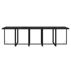 vidaXL 11-Piece Garden Dining Set with Cushions Poly Rattan Black