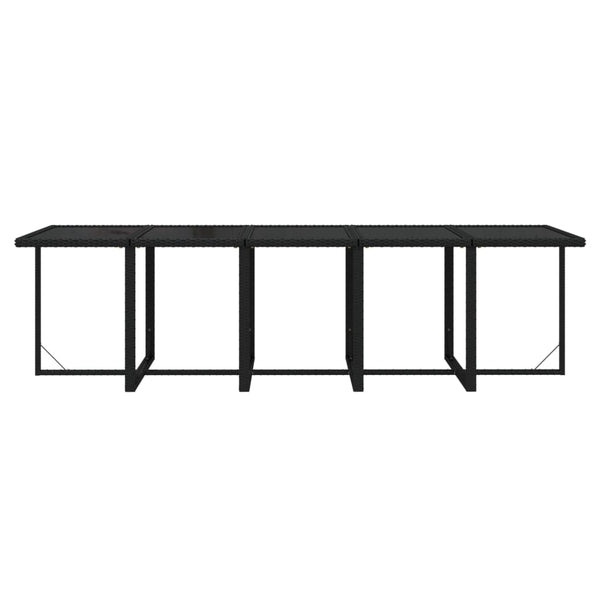 vidaXL 11-Piece Garden Dining Set with Cushions Poly Rattan Black