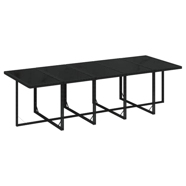 vidaXL 15-Piece Garden Dining Set with Cushions Poly Rattan Black