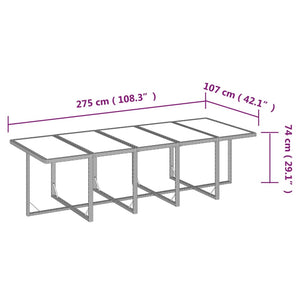 vidaXL 15-Piece Garden Dining Set with Cushions Poly Rattan Grey