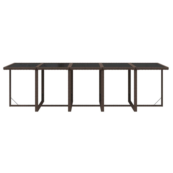 vidaXL 15-piece Garden Dining Set with Cushions Poly Rattan Brown