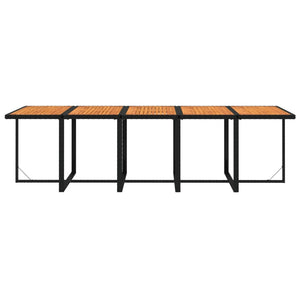vidaXL 15-Piece Garden Dining Set with Cushions Poly Rattan Black