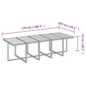 vidaXL 15-Piece Garden Dining Set with Cushions Poly Rattan Black