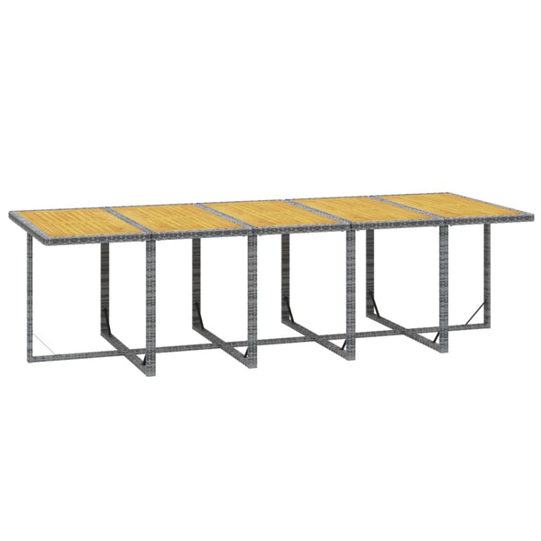 vidaXL 11-Piece Garden Dining Set with Cushions Poly Rattan Grey