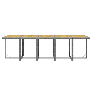 vidaXL 11-Piece Garden Dining Set with Cushions Poly Rattan Grey