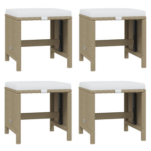 vidaXL 15-piece Garden Dining Set with Cushions Poly Rattan Beige