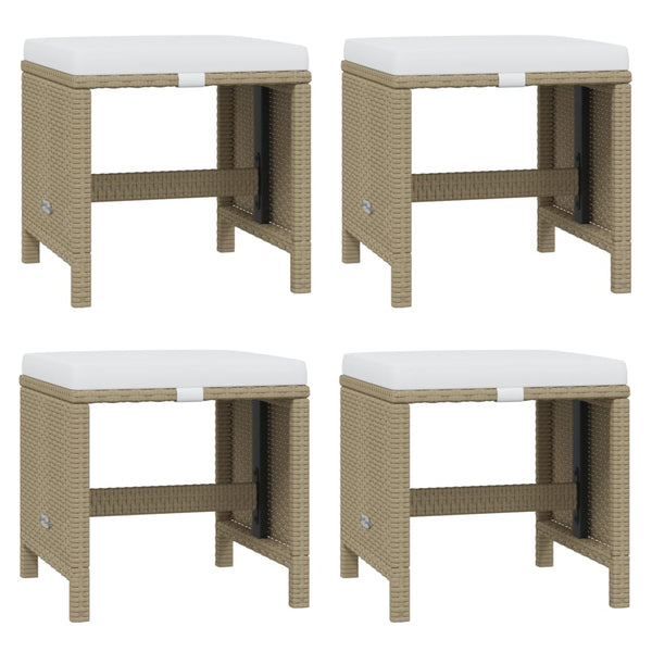 vidaXL 15-piece Garden Dining Set with Cushions Poly Rattan Beige