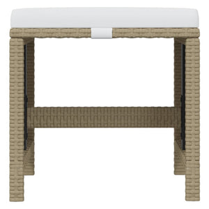 vidaXL 15-piece Garden Dining Set with Cushions Poly Rattan Beige