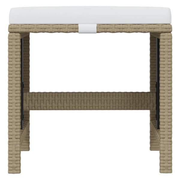 vidaXL 15-piece Garden Dining Set with Cushions Poly Rattan Beige