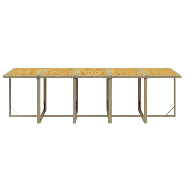 vidaXL 15-piece Garden Dining Set with Cushions Poly Rattan Beige