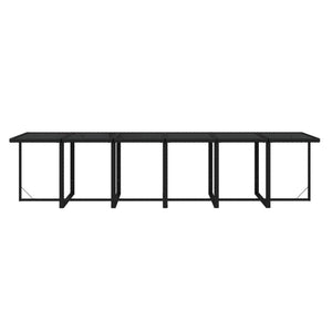 vidaXL 13-Piece Garden Dining Set with Cushions Poly Rattan Black