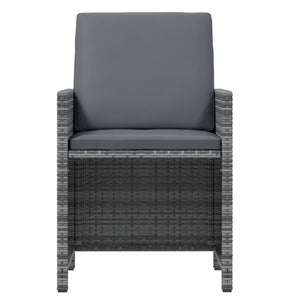17-tlg. Garten-Essgruppe mit Kissen Poly Rattan Grau