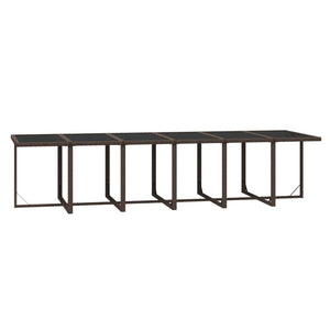 13-tlg. Garten-Essgruppe mit Kissen Poly Rattan Braun