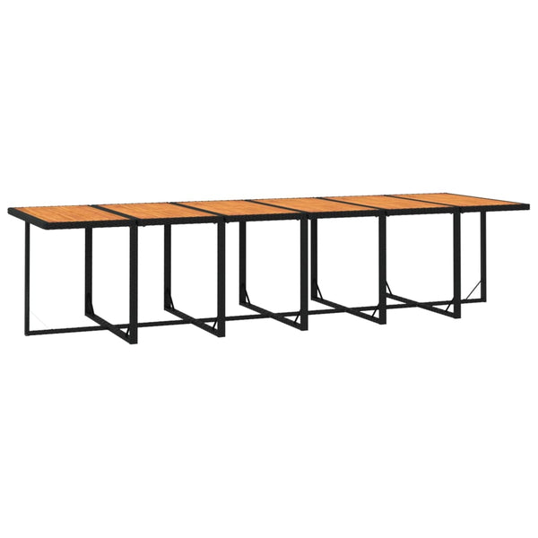 13-tlg. Garten-Essgruppe mit Kissen Poly Rattan Schwarz