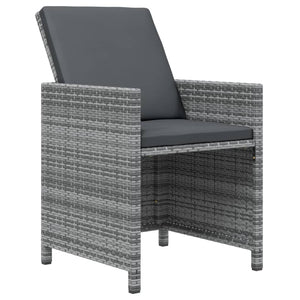 13-tlg. Garten-Essgruppe mit Kissen Poly Rattan Grau