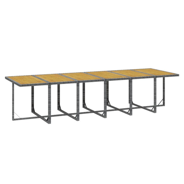 13-tlg. Garten-Essgruppe mit Kissen Poly Rattan Grau