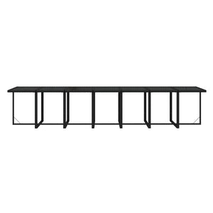 19-tlg. Garten-Essgruppe mit Kissen Poly Rattan Schwarz