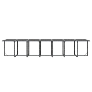 15-tlg. Garten-Essgruppe mit Kissen Poly Rattan Grau