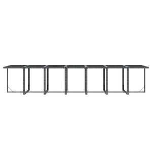 19-tlg. Garten-Essgruppe mit Kissen Poly Rattan Grau