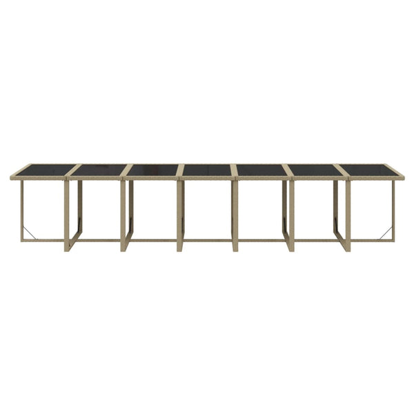 19-tlg. Garten-Essgruppe mit Kissen Poly Rattan Beige