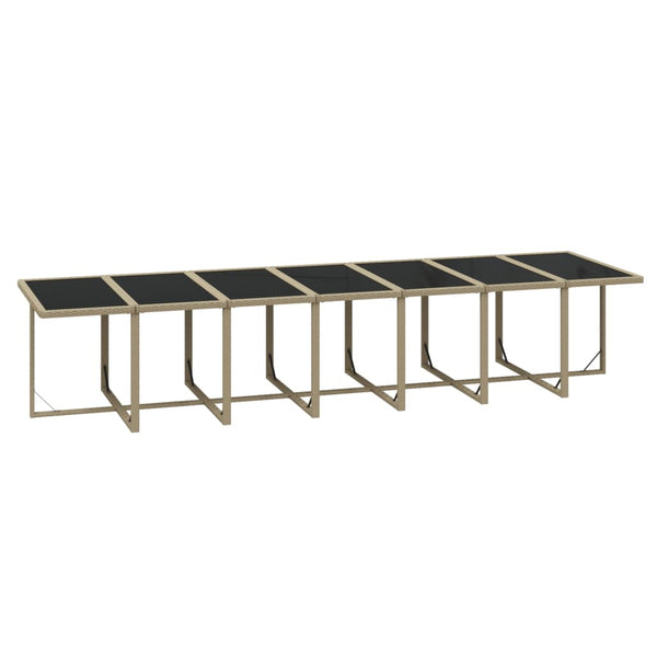19-tlg. Garten-Essgruppe mit Kissen Poly Rattan Beige