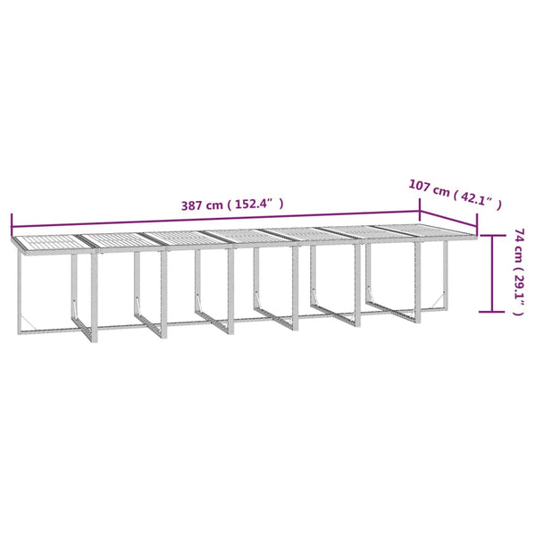 19-tlg. Garten-Essgruppe mit Kissen Schwarz Poly Rattan