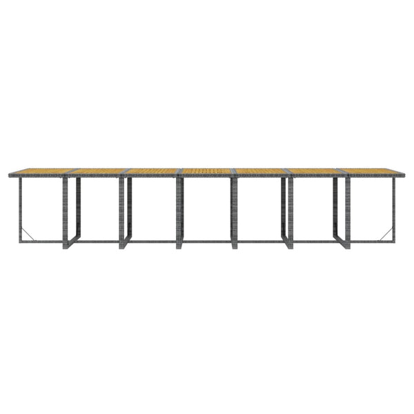 15-tlg. Garten-Essgruppe mit Kissen Grau Poly Rattan