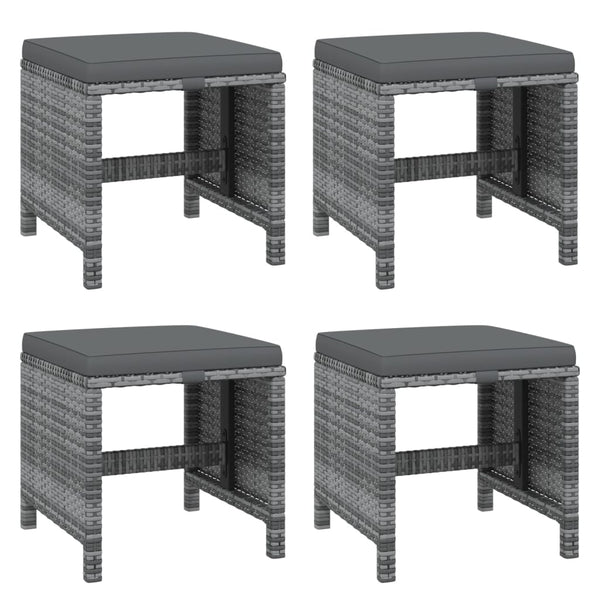 vidaXL 19-Piece Garden Dining Set with Cushions Grey Poly Rattan