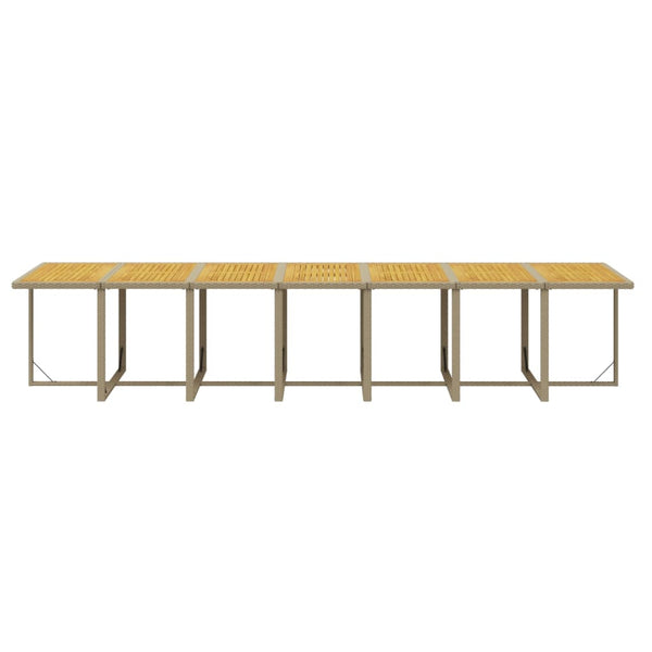 vidaXL 19-Piece Garden Dining Set with Cushions Poly Rattan Beige