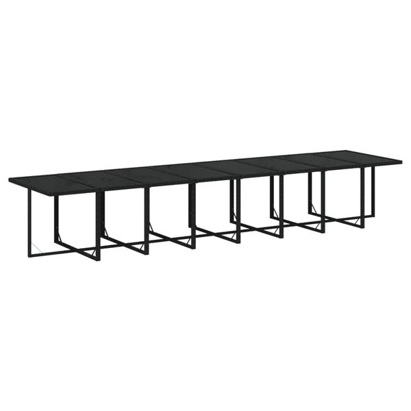 vidaXL 21-Piece Garden Dining Set with Cushions Poly Rattan Black