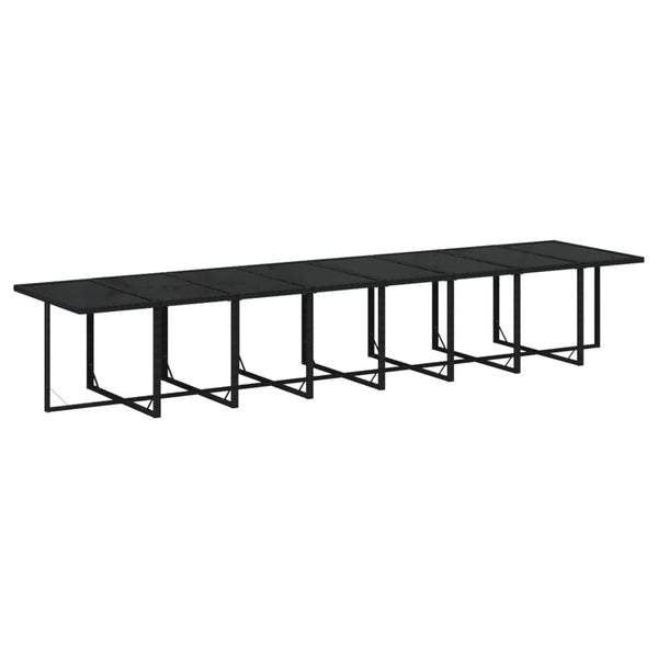 vidaXL 21-pc. Garden Dining Set with Cushions Black Poly Rattan