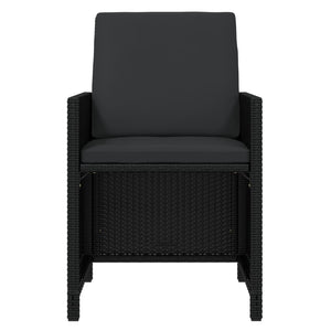 vidaXL 21-Piece Garden Dining Set with Cushions Poly Rattan Black