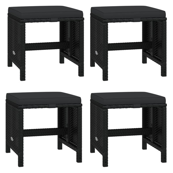 vidaXL 21-Piece Garden Dining Set with Cushions Poly Rattan Black