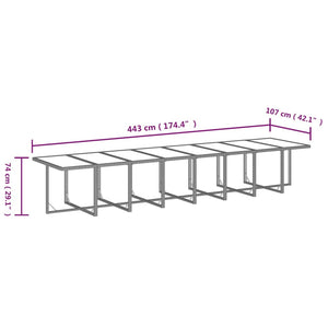 vidaXL 21-Piece Garden Dining Set with Cushions Poly Rattan Grey