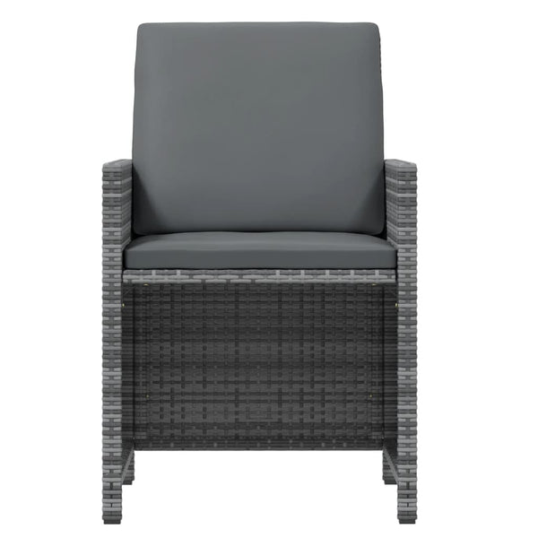vidaXL 21-Piece Garden Dining Set with Cushions Poly Rattan Grey