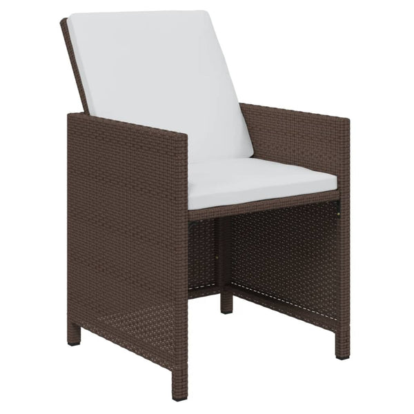 vidaXL 21-Piece Garden Dining Set with Cushions Poly Rattan Brown