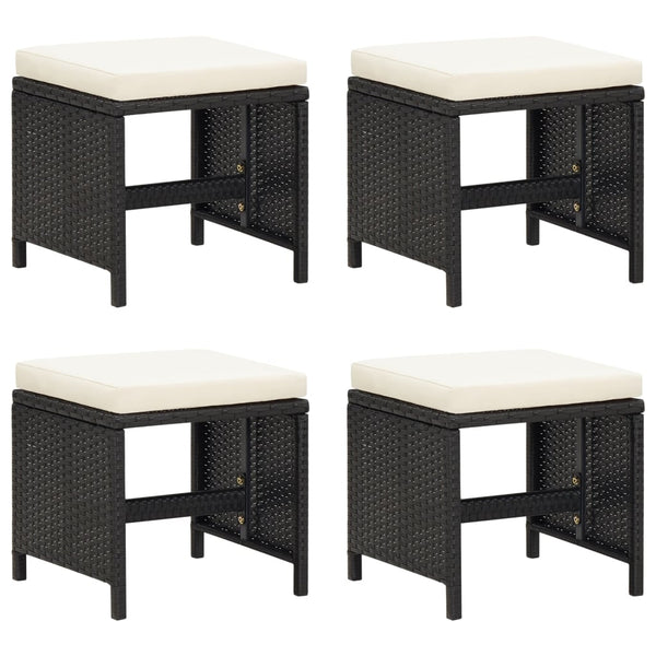 vidaXL 21-pc. Garden Dining Set with Cushions Black Poly Rattan