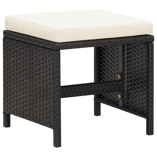 vidaXL 21-pc. Garden Dining Set with Cushions Black Poly Rattan