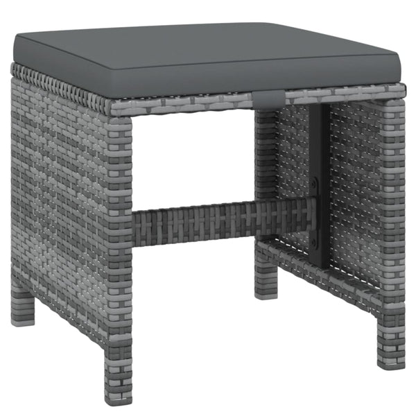 vidaXL 21-Piece Garden Dining Set with Cushions Grey Poly Rattan