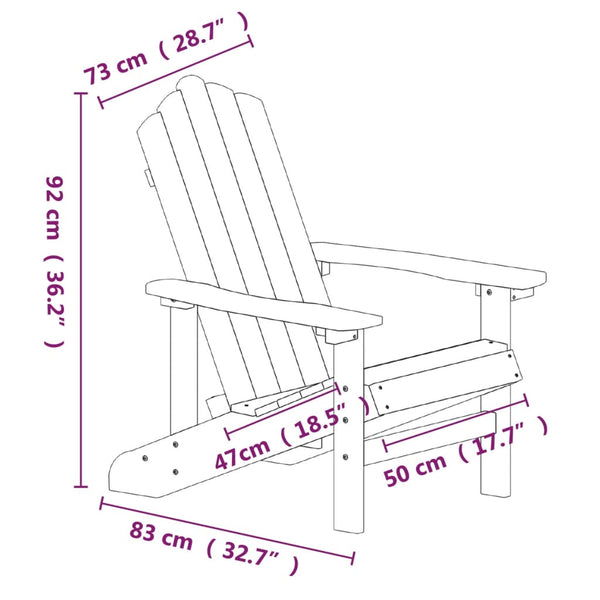 vidaXL Adirondack Garden Chairs 2 pcs. HDPE White
