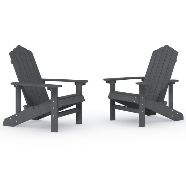 vidaXL Adirondack Garden Chairs 2 pcs. HDPE Anthracite