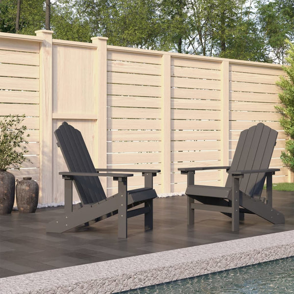 vidaXL Adirondack Garden Chairs 2 pcs. HDPE Anthracite