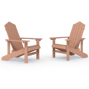 vidaXL Adirondack Garden Chairs 2 pcs. HDPE Brown