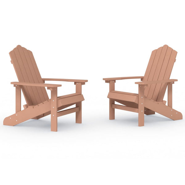 vidaXL Adirondack Garden Chairs 2 pcs. HDPE Brown