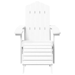 vidaXL Adirondack Garden Chairs 2 pcs with Ottomans HDPE White