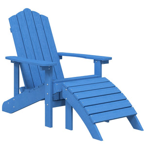 vidaXL Adirondack Garden Chairs 2 pcs. with Ottomans HDPE Aquamarine