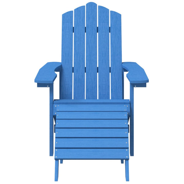 vidaXL Adirondack Garden Chairs 2 pcs. with Ottomans HDPE Aquamarine